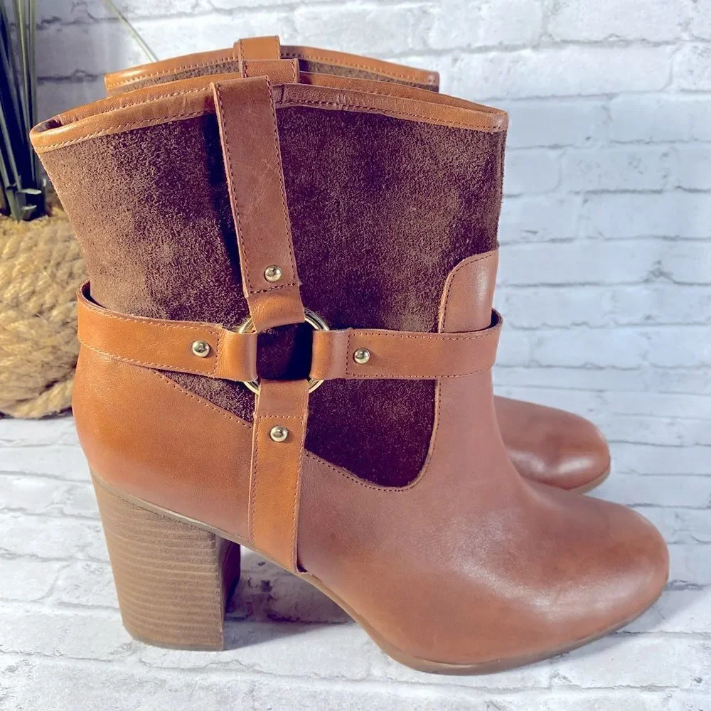 Lauren Ralph‎ Lauren Western Leather Suede Ankle Boots Sz 10B